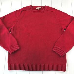 Faded Glory Vintage red cotton knit men’s Crew Neck sweater Size Large